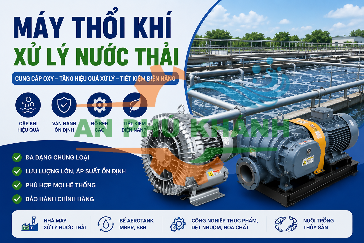 MÁY THỔI KHÍ XỬ LÝ NƯỚC THẢI – CÁCH CHỌN MÁY PHÙ HỢP, BÁO GIÁ & ỨNG DỤNG