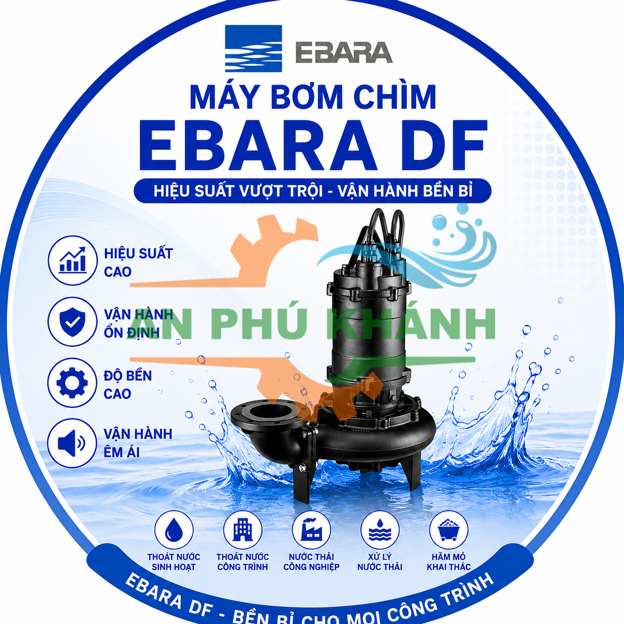 Máy bơm chìm nước thải Ebara DF