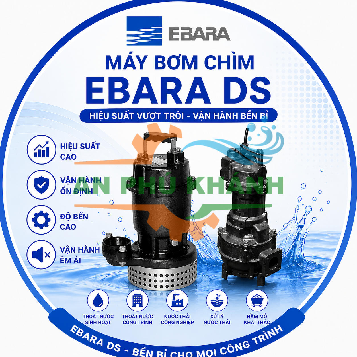 Máy bơm chìm nước thải Ebara DS
