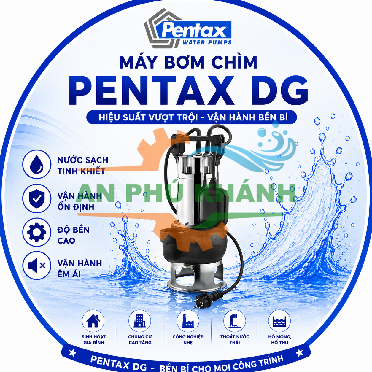 Máy bơm chìm nước thải Pentax DG