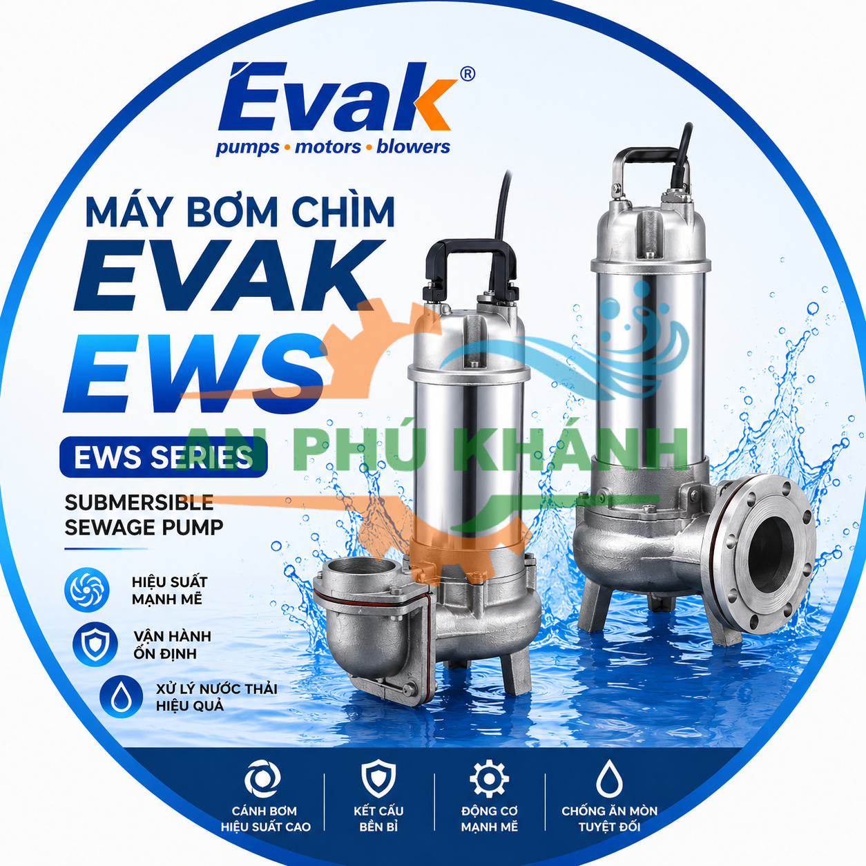 Máy bơm chìm nước thải Evak EWS