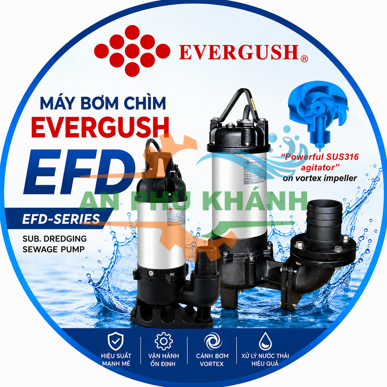 Máy bơm chìm nước thải Evergush EFD