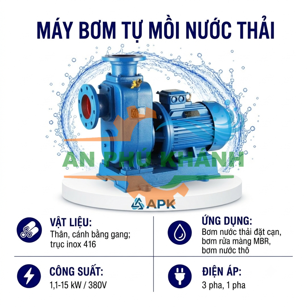 Bơm tự mồi nước thải – Giải pháp bơm hút và thoát nước hiệu quả